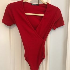 red bodysuit